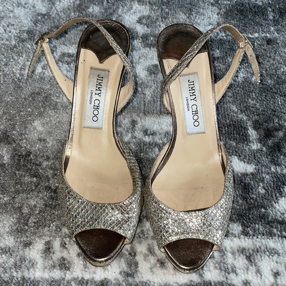 Jimmy Choo: Sparkly Gold Heels - Picture 5 of 6